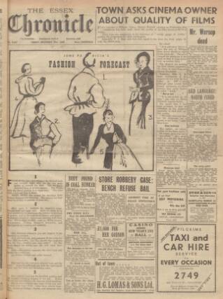 cover page of Chelmsford Chronicle published on December 30, 1949