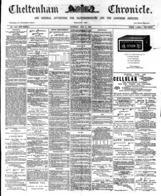cover page of Cheltenham Chronicle published on July 6, 1889