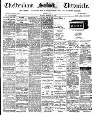 cover page of Cheltenham Chronicle published on November 30, 1889