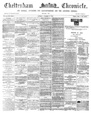 cover page of Cheltenham Chronicle published on November 15, 1890