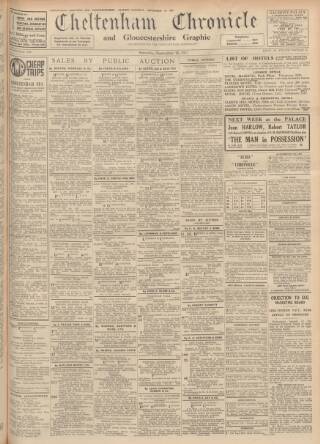 cover page of Cheltenham Chronicle published on September 18, 1937