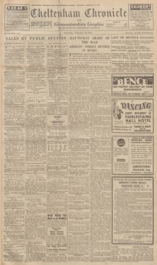 cover page of Cheltenham Chronicle published on February 28, 1942