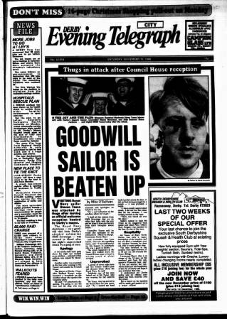 cover page of Derby Daily Telegraph published on November 15, 1986