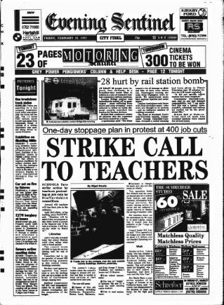 cover page of Staffordshire Sentinel published on February 28, 1992