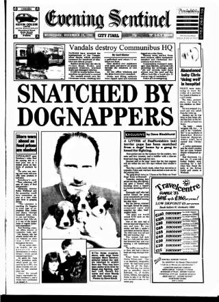 cover page of Staffordshire Sentinel published on December 30, 1992