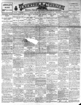 cover page of Taunton Courier and Western Advertiser published on December 30, 1925