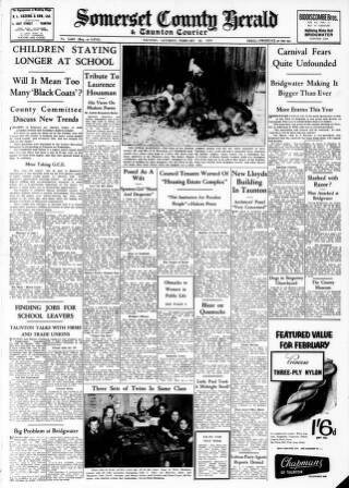 cover page of Taunton Courier and Western Advertiser published on February 28, 1959