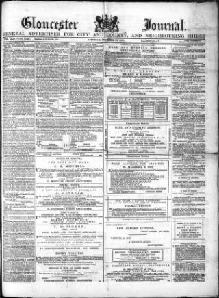 cover page of Gloucester Journal published on November 30, 1878