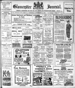 cover page of Gloucester Journal published on September 18, 1920