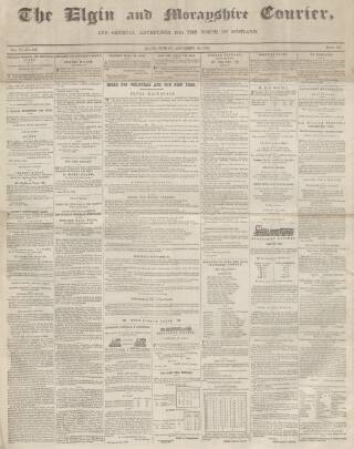 cover page of Elgin Courier published on December 30, 1853