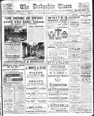 cover page of Derbyshire Times published on February 28, 1912