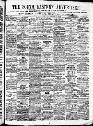 cover page of South Eastern Advertiser published on November 15, 1862