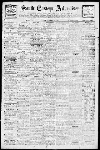cover page of South Eastern Advertiser published on December 30, 1911