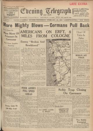 cover page of Dundee Evening Telegraph published on February 28, 1945