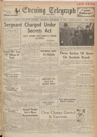 cover page of Dundee Evening Telegraph published on December 30, 1948