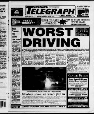 cover page of Dundee Evening Telegraph published on July 6, 1998