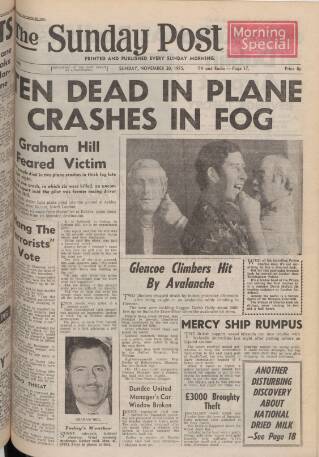 cover page of Sunday Post published on November 30, 1975