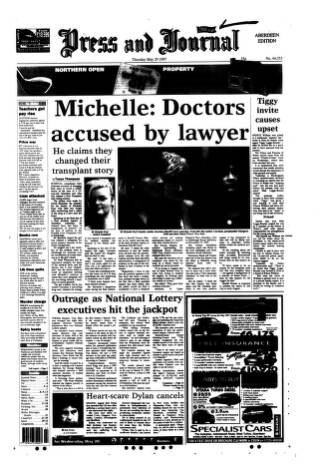 cover page of Aberdeen Press and Journal published on May 29, 1997