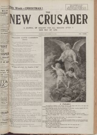 cover page of New Crusader published on November 30, 1917