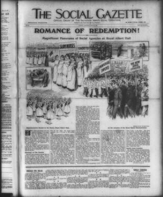 cover page of Social Gazette published on May 29, 1909