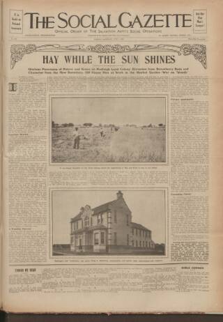 cover page of Social Gazette published on July 6, 1912