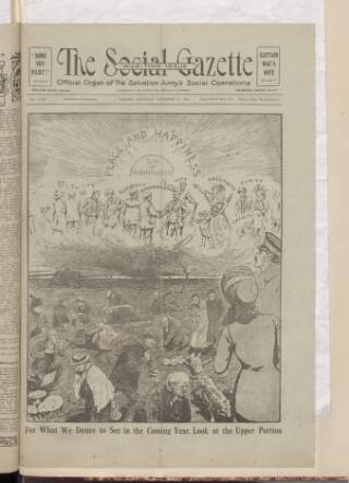 cover page of Social Gazette published on December 30, 1916