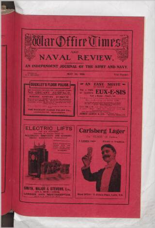 cover page of War Office Times and Naval Review published on May 15, 1914