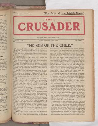 cover page of New Crusader published on September 19, 1919