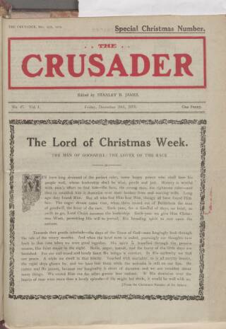 cover page of New Crusader published on December 19, 1919