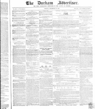 cover page of Durham County Advertiser published on December 30, 1853