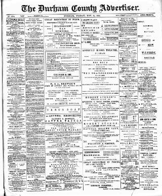 cover page of Durham County Advertiser published on November 15, 1895