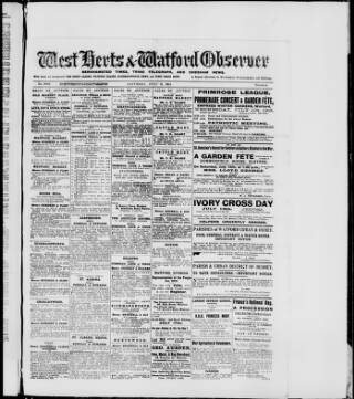 cover page of Watford Observer published on July 6, 1918