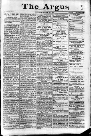cover page of Brighton Argus published on February 28, 1889