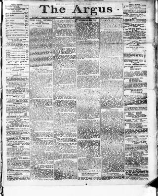 cover page of Brighton Argus published on December 30, 1889