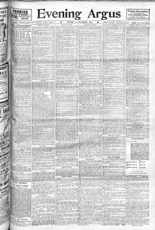 cover page of Brighton Argus published on November 15, 1912