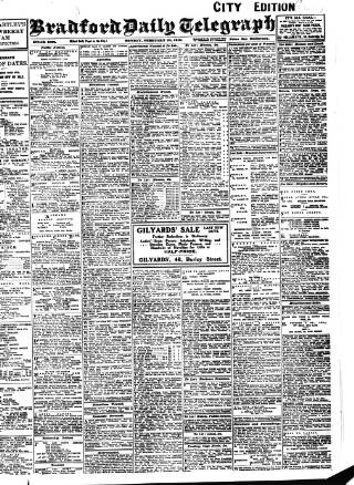 cover page of Bradford Daily Telegraph published on February 28, 1910