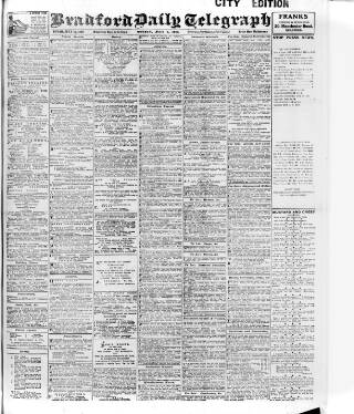 cover page of Bradford Daily Telegraph published on July 6, 1914