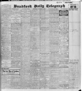 cover page of Bradford Daily Telegraph published on December 30, 1914