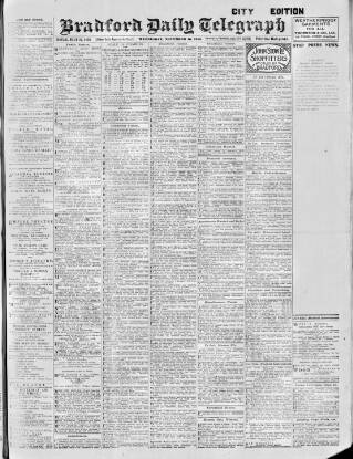 cover page of Bradford Daily Telegraph published on November 15, 1916