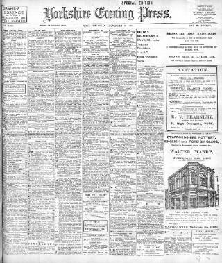 cover page of Yorkshire Evening Press published on November 30, 1905