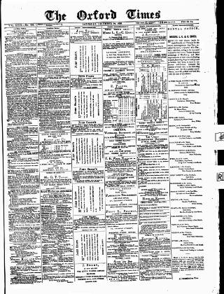 cover page of Oxford Times published on December 30, 1876