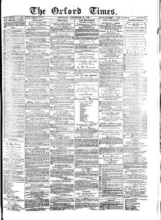 cover page of Oxford Times published on November 30, 1878
