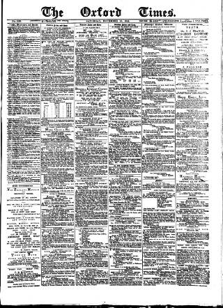 cover page of Oxford Times published on November 15, 1884