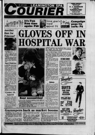 cover page of Leamington Spa Courier published on September 18, 1987