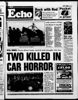 cover page of Sunderland Daily Echo and Shipping Gazette published on November 15, 1995