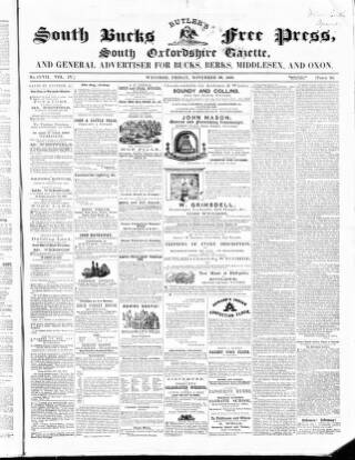 cover page of South Bucks Free Press published on November 30, 1860