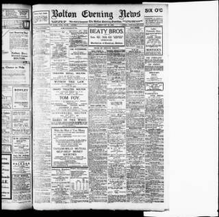 cover page of Bolton Evening News published on February 28, 1916