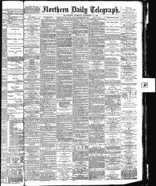 cover page of Northern Daily Telegraph published on November 15, 1892