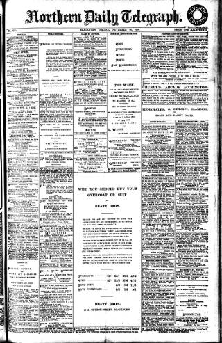 cover page of Northern Daily Telegraph published on November 30, 1906