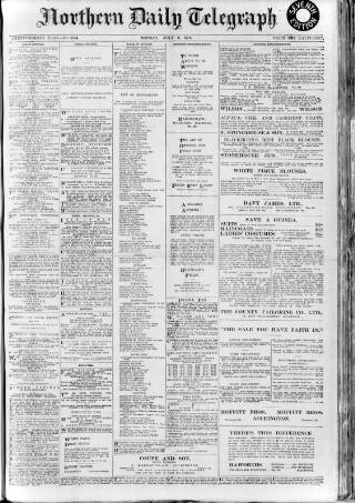 cover page of Northern Daily Telegraph published on July 6, 1914
